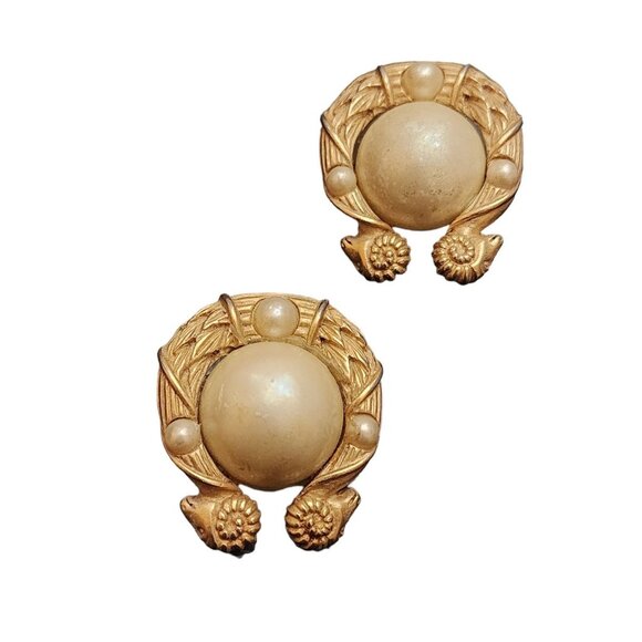 Vintage 80s Designer Quality Clip Earrings (A2553) - Picture 1 of 4